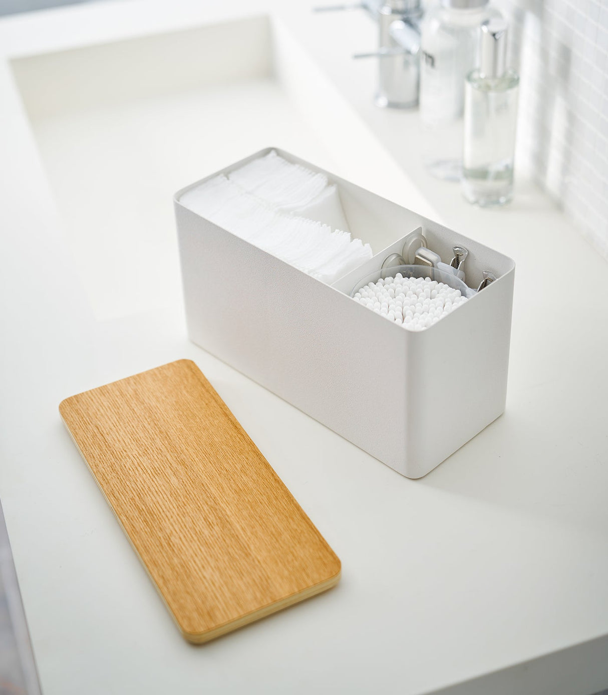 Countertop Organizer - Steel + Wood from Yamazaki Home