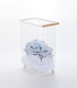 Rolling Wire Basket (24" H)  - Steel + Wood from Yamazaki Home