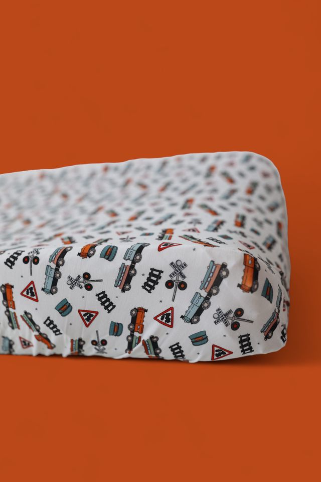 EXCLUSIVE ALL ABOARD DREAM CHANGING PAD COVER from DREAM BIG LITTLE CO