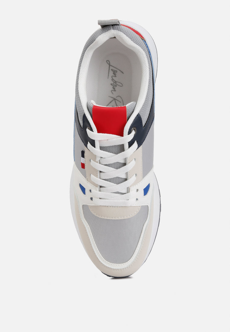 Multicolour Patchwork Casual Sneakers from London Rag International