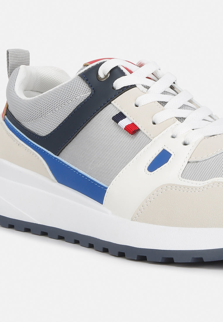 Multicolour Patchwork Casual Sneakers from London Rag International