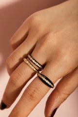Multi Shaped CZ Channel Ring from eklexic