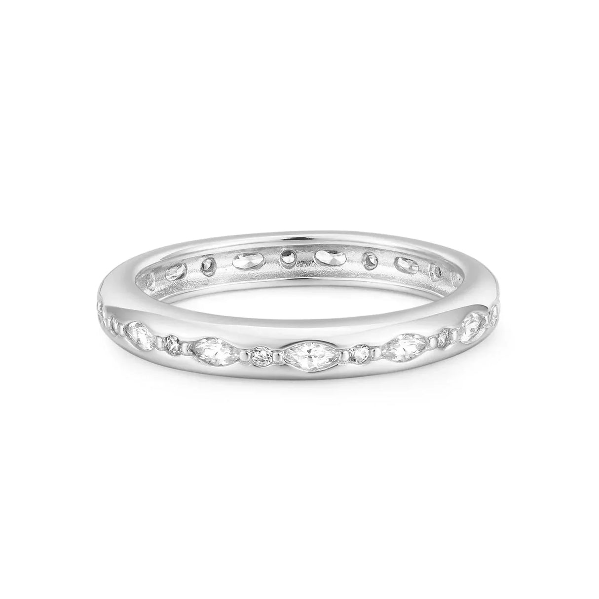 Multi Shaped CZ Channel Ring from eklexic