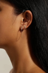 Multi Shaped Opal and CZ Stone Huggie Hoops from eklexic