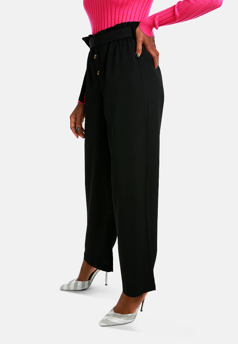 Multi Button High Waisted Pants from London Rag International