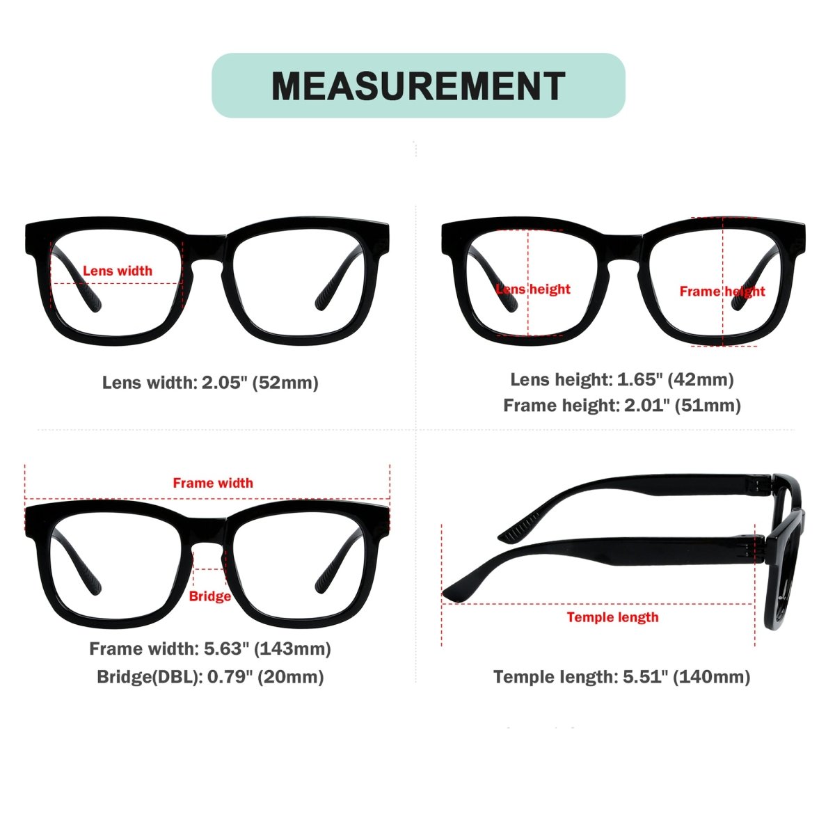 Metalless Screwless Reading Glasses with Different Strength PR033-1 (Must Buy Both Eye) From eyekeeper