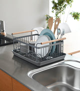 Dish Rack - Steel + Wood from Yamazaki Home