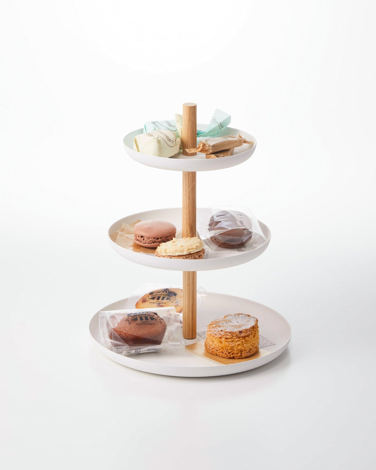 Serving Stand - Steel + Wood from Yamazaki Home