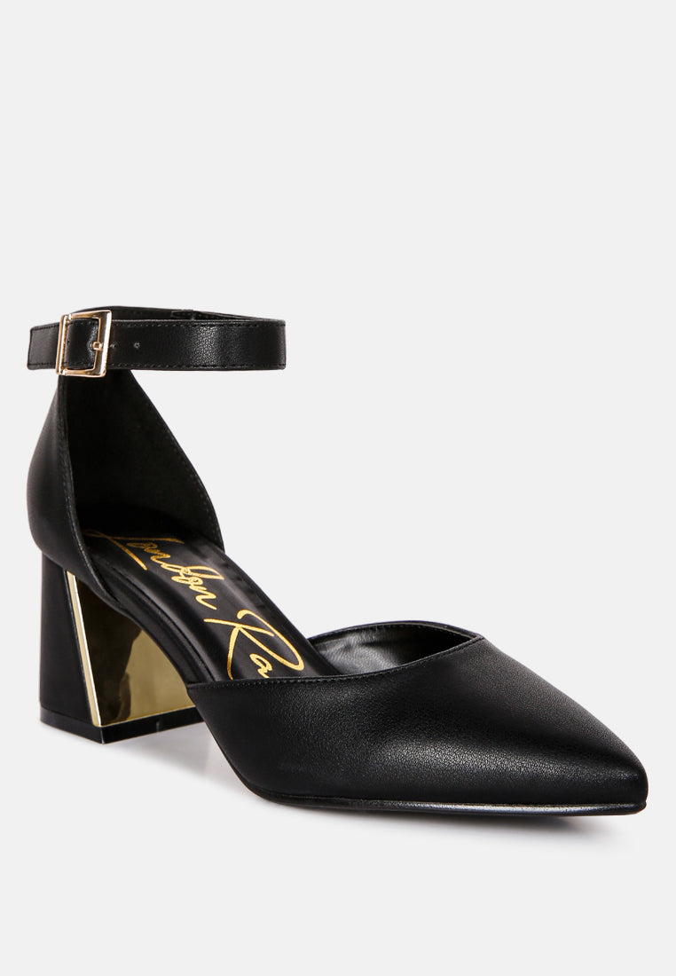 Myla Faux Leather Metallic Sling Heeled Sandals from London Rag International