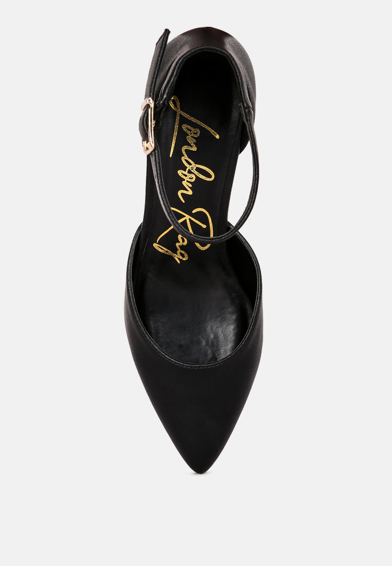 Myla Faux Leather Metallic Sling Heeled Sandals from London Rag International