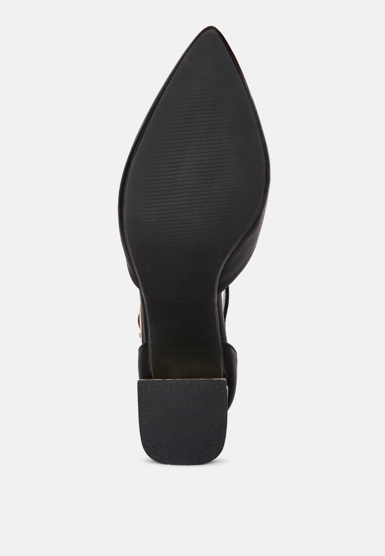 Myla Faux Leather Metallic Sling Heeled Sandals from London Rag International