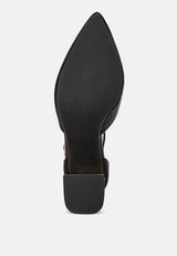 Myla Faux Leather Metallic Sling Heeled Sandals from London Rag International
