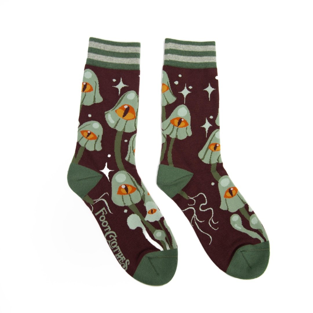 Mystic Mushrooms Crew Socks from FootClothes