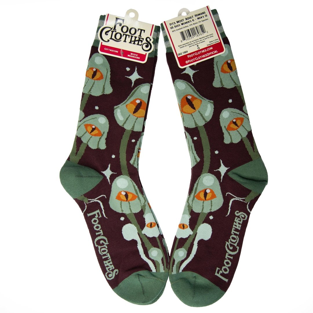 Mystic Mushrooms Crew Socks from FootClothes