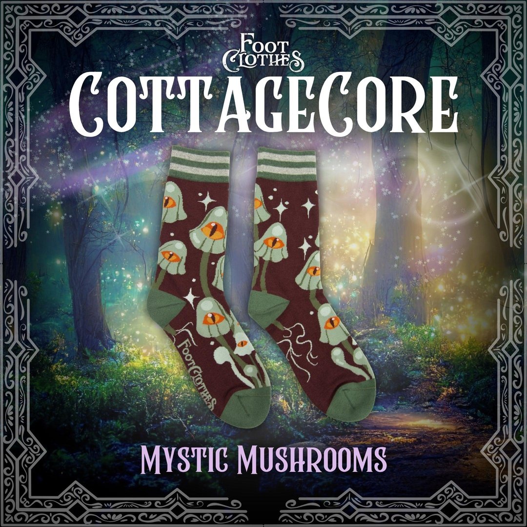Mystic Mushrooms Crew Socks from FootClothes