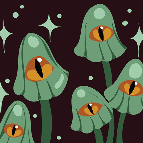 Mystic Mushrooms Crew Socks from FootClothes