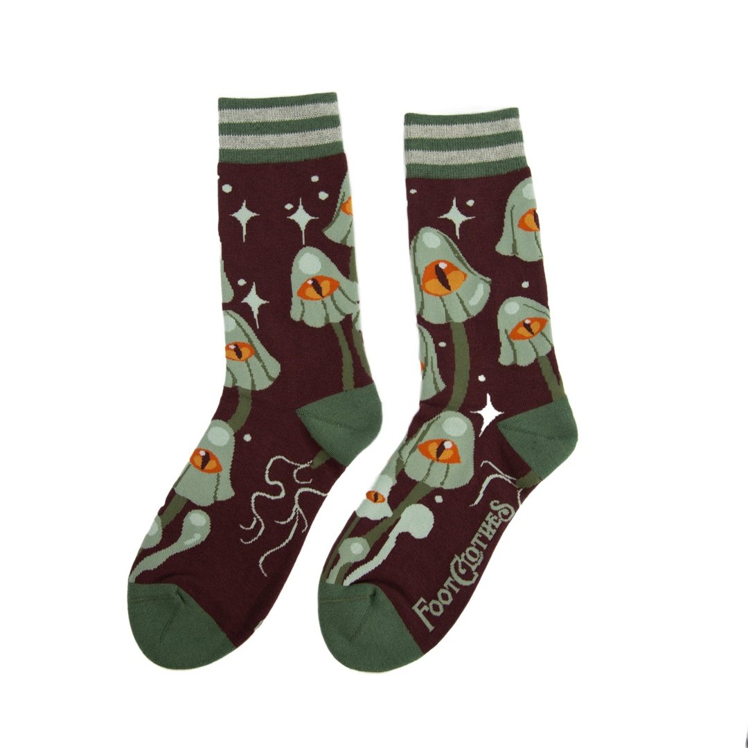 Mystic Mushrooms Crew Socks from FootClothes