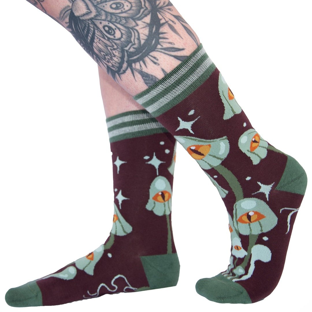 Mystic Mushrooms Crew Socks from FootClothes