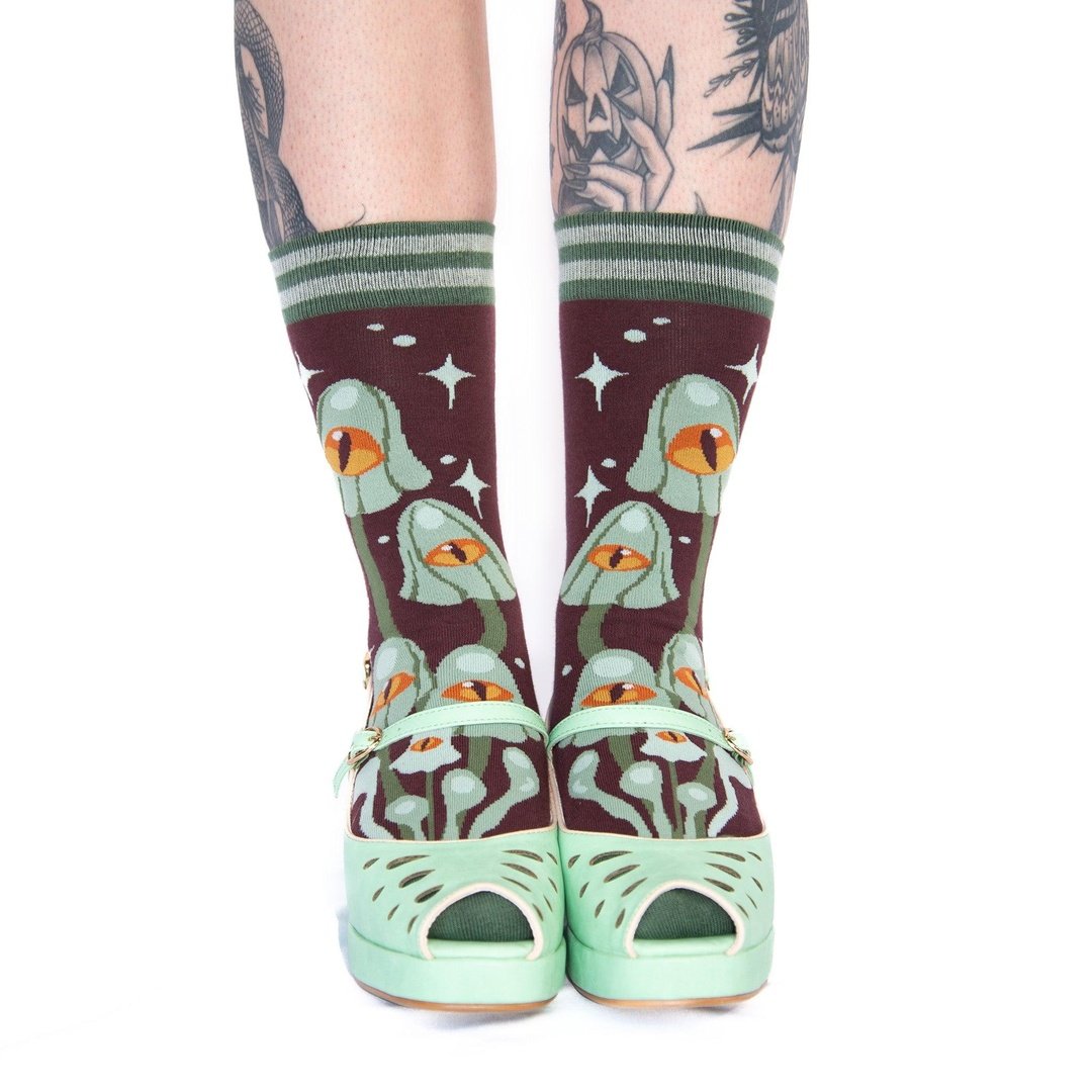 Mystic Mushrooms Crew Socks from FootClothes