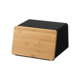 Bread Box with Cutting Board Lid - Steel + Wood from Yamazaki Home