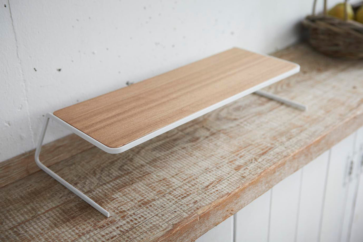 Dish Riser - 2 Sizes - Steel + Wood from Yamazaki Home