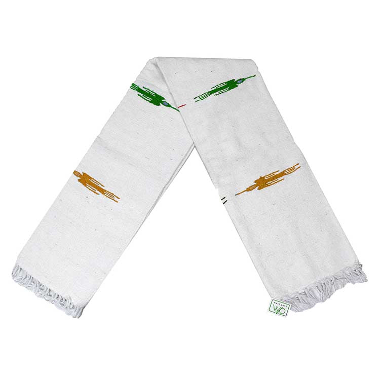Namaste White Baja Thunderbird Yoga Blanket from West Path