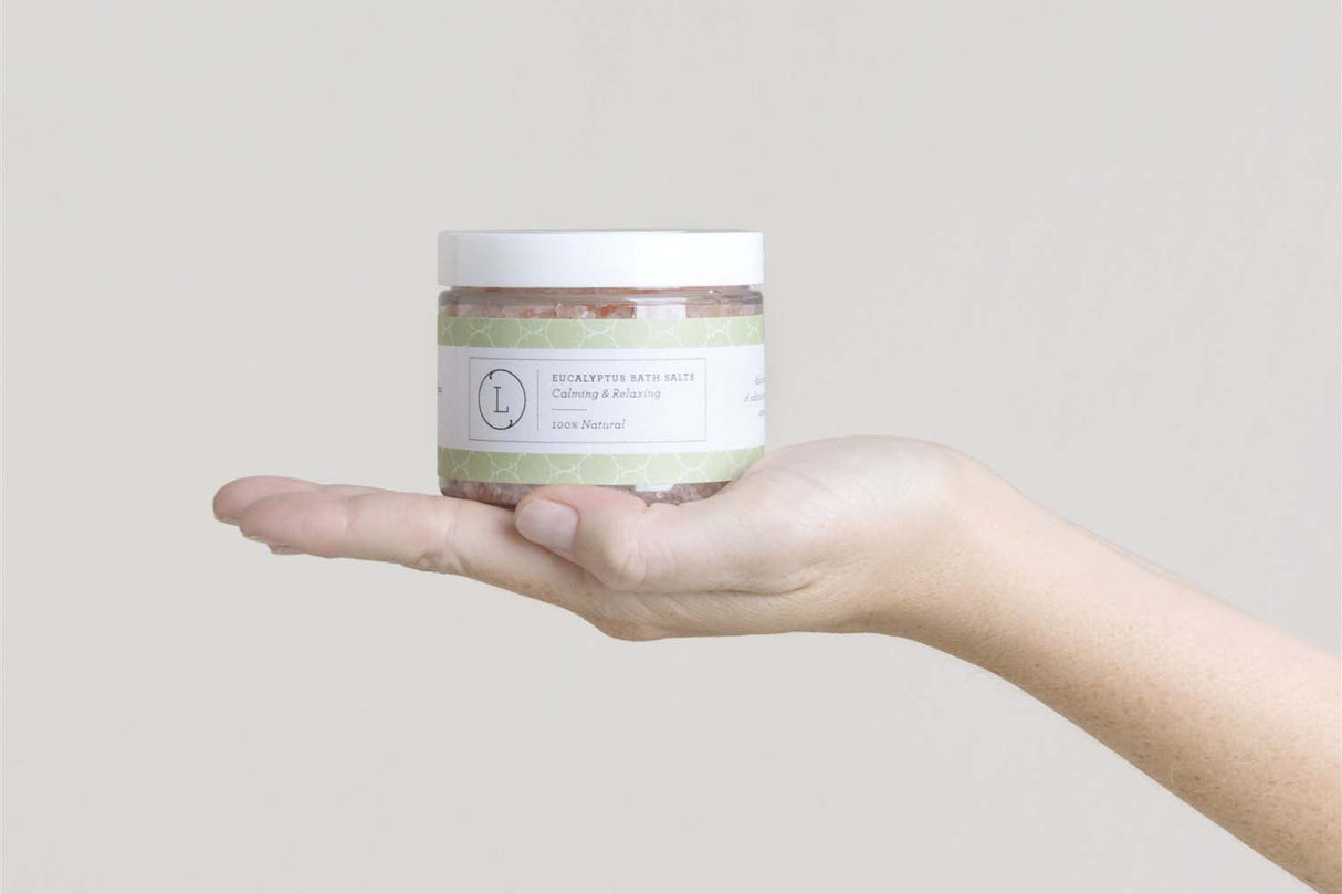 CBD Natural Eucalyptus Bath Salts with CBD, Calming and relaxing (THC free) from Lizush