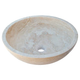 Beige Travertine Above Vanity Bathroom Vessel Sink Honed and Filled (D)18" (H)6" From Villohome