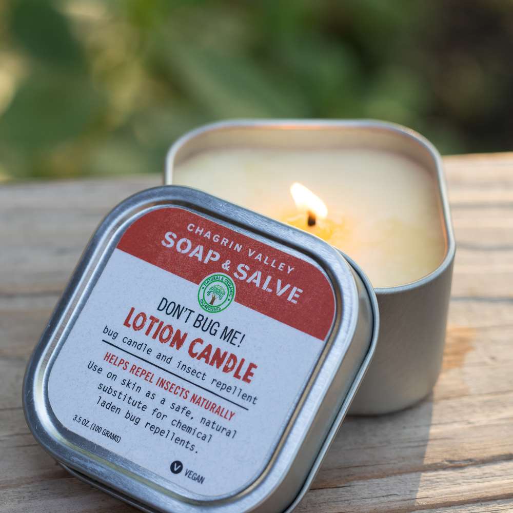 Body & Massage Candle: Don't Bug Me! Insect Repellent Candle from Chagrin Valley Soap & Salve