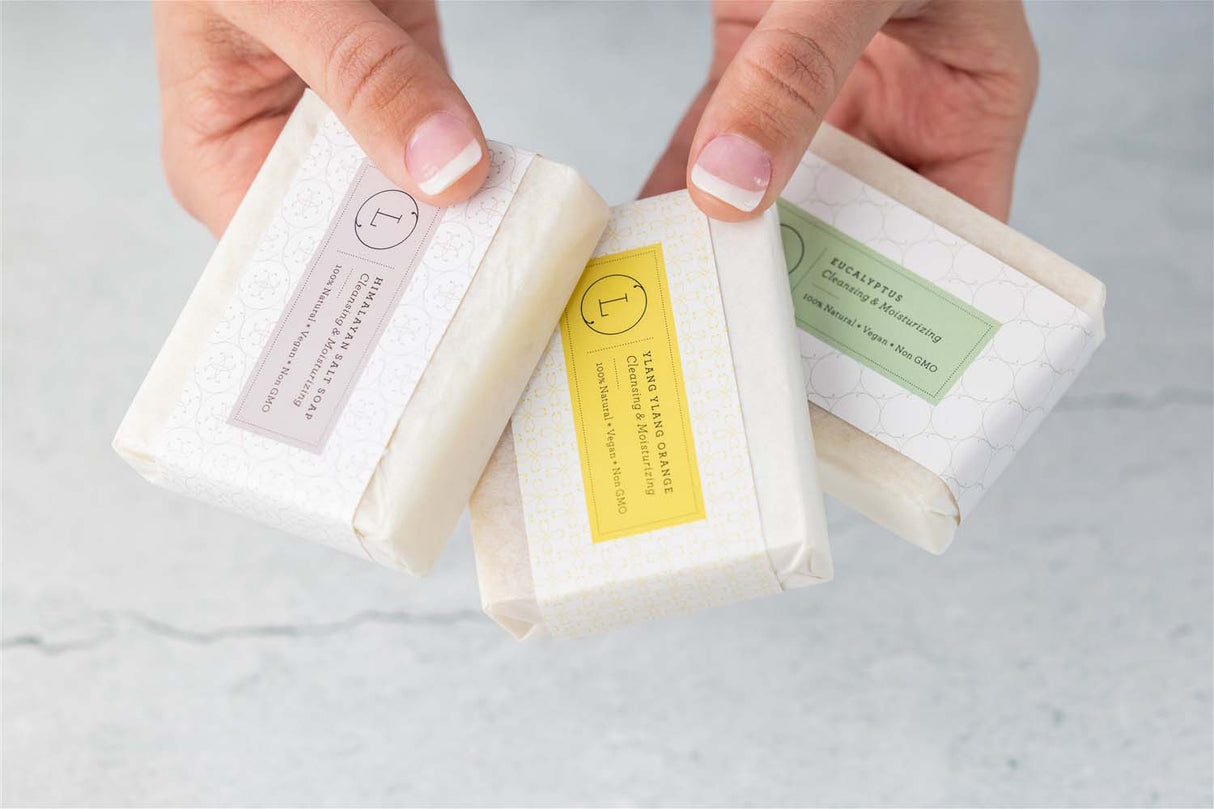 Set of  6 Handmade cold process ,Natural Soap Bars in gift Set box from Lizush
