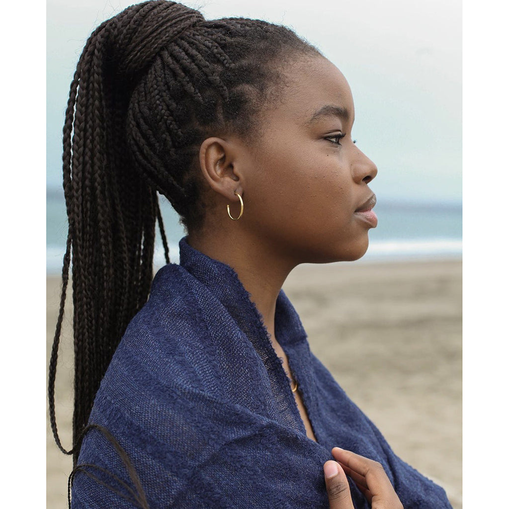Navy Loop Knit Alpaca Scarf from SLATE + SALT
