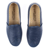 Women's Navy Slip On Shoes from Atlantis Handmade Shoes