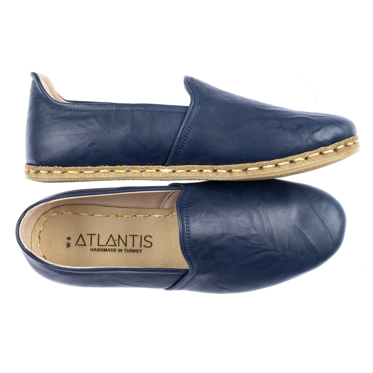 Men's Navy Slip On Shoes from Atlantis Handmade Shoes