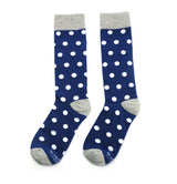 Navy with White Polka Dot Socks from No Cold Feet