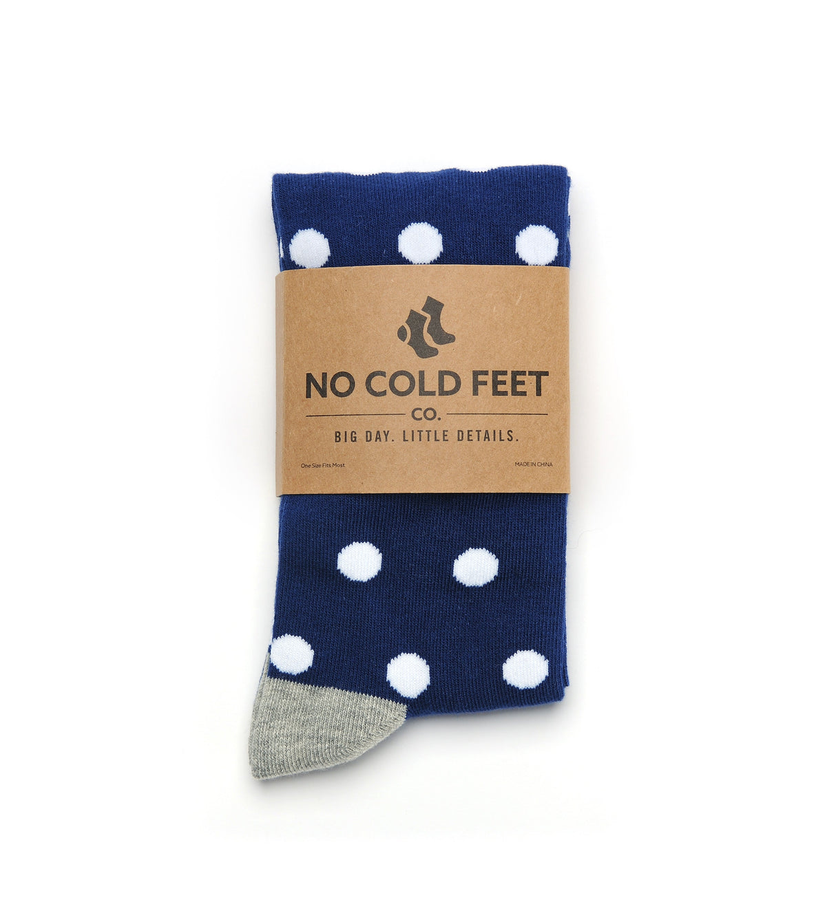 Navy with White Polka Dot Socks from No Cold Feet