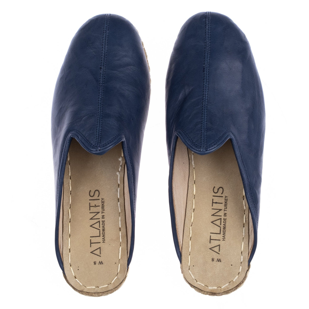 Men's Navy Slippers From Atlantis Handmade Shoes