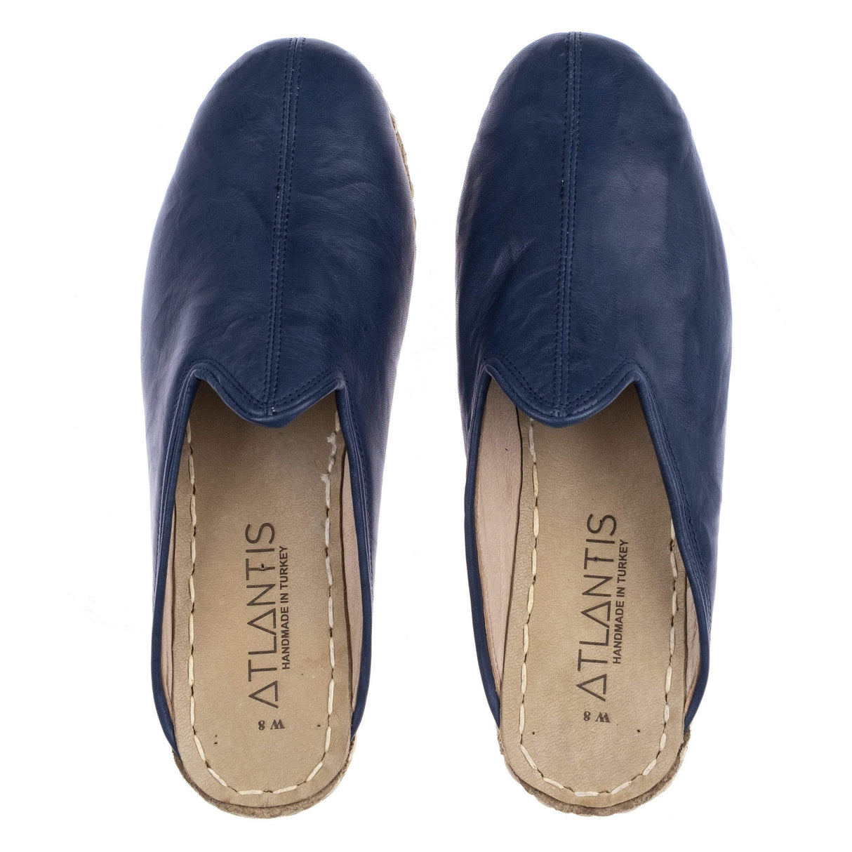 Women's Navy Slippers from Atlantis Handmade Shoes