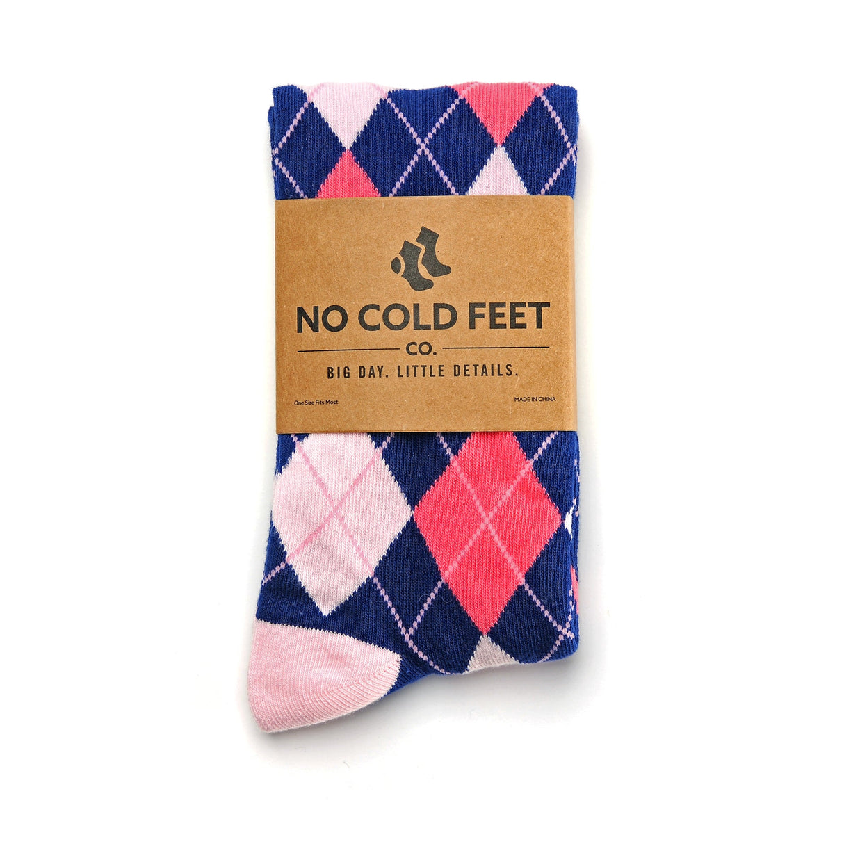 Navy and Pink Argyle Socks from No Cold Feet