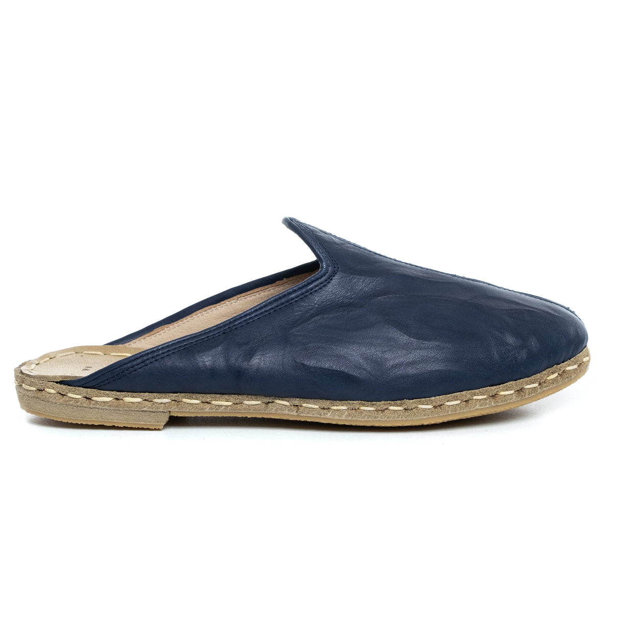 Women's Navy Slippers from Atlantis Handmade Shoes