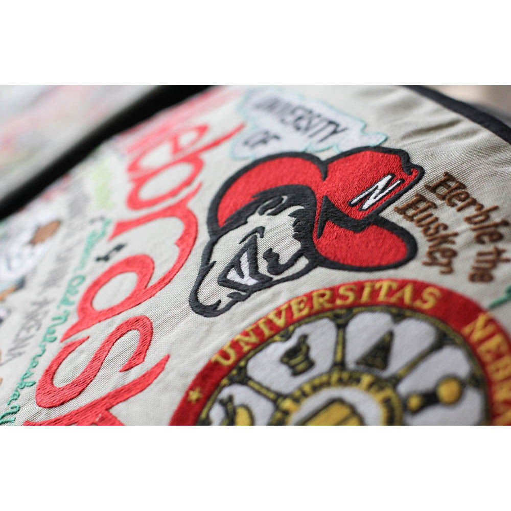 Nebraska, University of Collegiate Embroidered Pillow by CatStudio from Quirks!