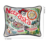 Nebraska, University of Collegiate Embroidered Pillow by CatStudio from Quirks!