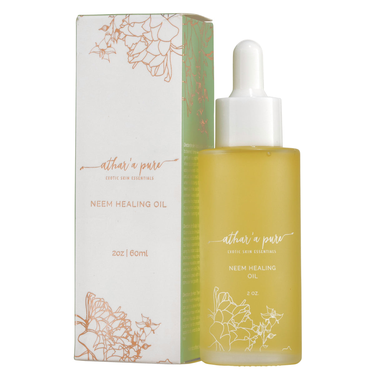 Neem Healing Oil for Skin, Hair and Nails (100% Natural, Vegan) From Athar'a Pure