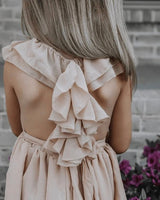 Nellie Ruffle Maxi Dress - Champagne from Bailey's Blossoms