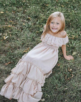 Nellie Ruffle Maxi Dress - Champagne from Bailey's Blossoms