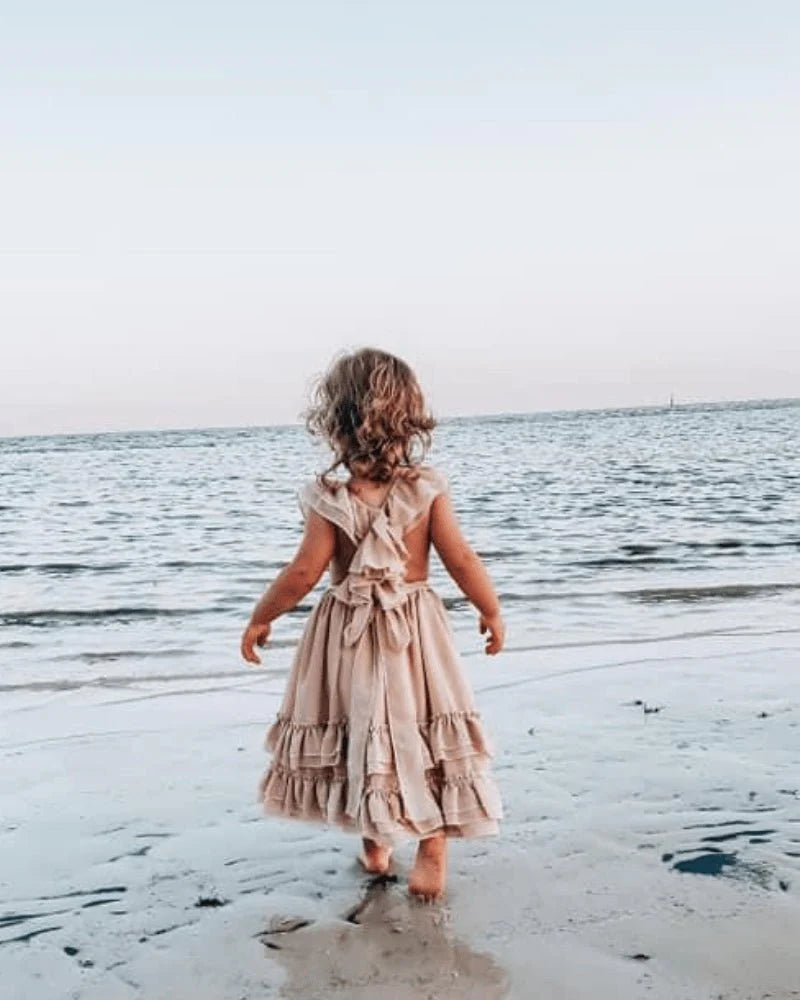Nellie Ruffle Maxi Dress - Champagne from Bailey's Blossoms