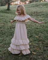 Nellie Ruffle Maxi Dress - Champagne from Bailey's Blossoms