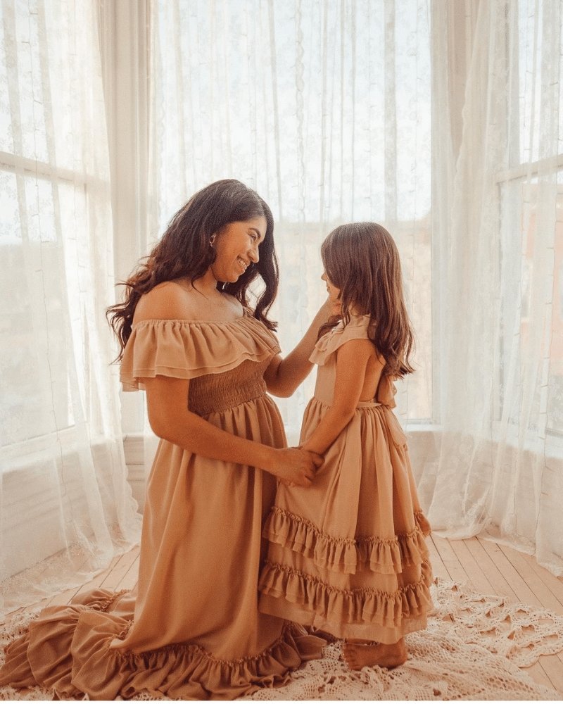 Nellie Ruffle Maxi Dress - Champagne from Bailey's Blossoms