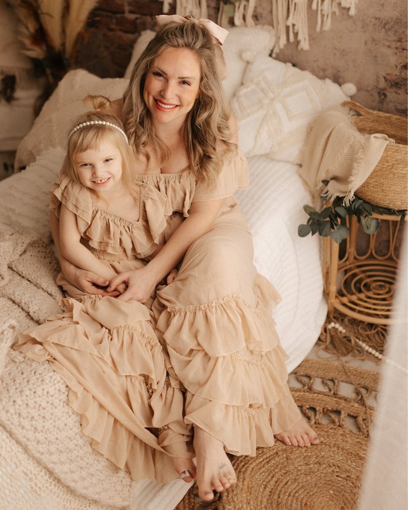 Nellie Ruffle Maxi Dress - Champagne from Bailey's Blossoms