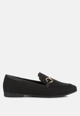 Neoma Horsebit Detail Flat Canvas Loafers from London Rag International