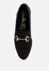 Neoma Horsebit Detail Flat Canvas Loafers from London Rag International